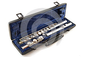 Black case with flute