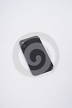 Black case for iPhone, isolated on white background.
