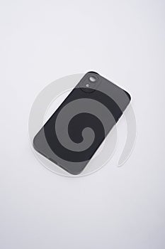 Black case for iPhone, isolated on white background.