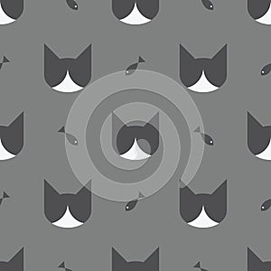 Black Cat Background Flat vector