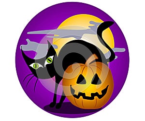 Black Cat Halloween Clip Art 2