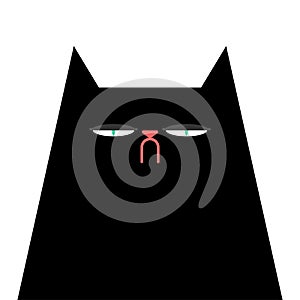 Black cat portrait. Dark pet muzzle. Vector photo