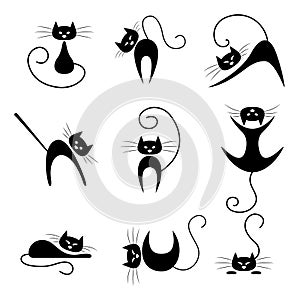 Black cat silhouette collection