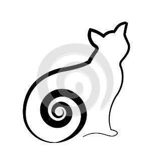 Black cat silhouette icon vector