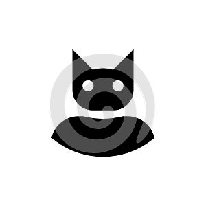 Black cat silhouette icon. Vector illustration