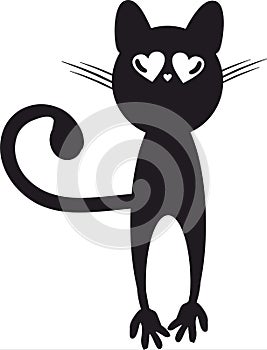 Black  cat silhouette, vector icon