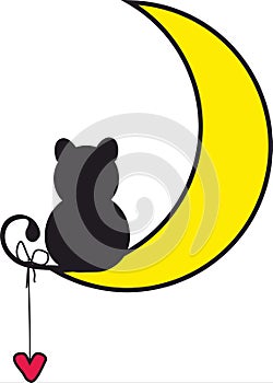 Black  cat silhouette, vector icon
