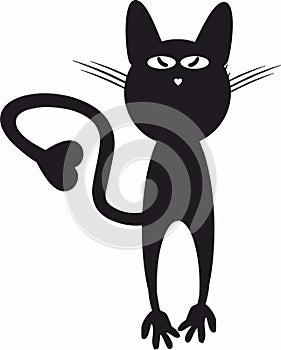 Black  cat silhouette, vector icon photo