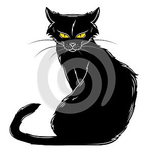 Black cat vector design photo