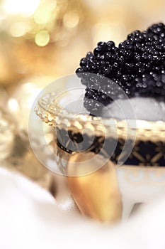 Black caviar, still life.