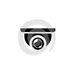 Black CCTV sphere icon. Isolated Vector Illustration