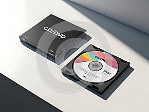 Black CD DVD Cases and Disc on White Surface