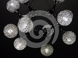 Black ceiling lamp with DNA structure design