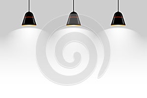 Black ceiling lamp. Vector.