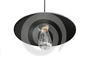 Black ceiling luminaire isolated on white, light fixture or light fitting