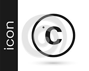 Black Celsius icon isolated on white background. Vector