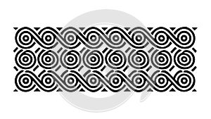 Black Celtic Interlace Pattern Border, vector design Generative AI