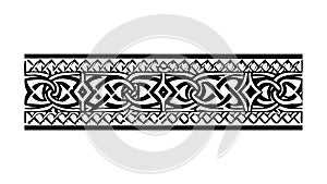 Black Celtic Knot Border Pattern Vector Art, vector design Generative AI