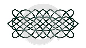 Black Celtic Knotwork Seamless Border, vector design Generative AI
