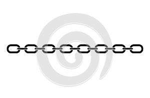 Black Chain link icon isolated on white background. Link single. Hyperlink chain symbol. Vector