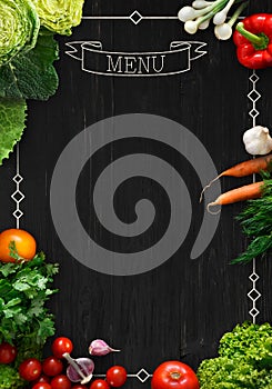 Black chalkboard as mockup for restaurant menu