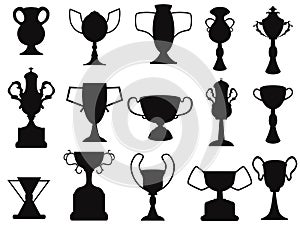 Black champion cup icon