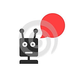 Black chatbot with speech bubble