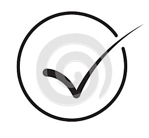 black check mark Icon. A checkmark in a circle.