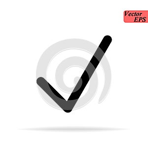 Black check mark icon. Tick symbol, tick icon vector illustration