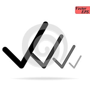 Black check mark icon. Tick symbol, tick icon vector illustration