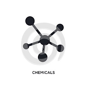 black chemicals isolated vector icon. simple element illustration from industry concept vector icons. chemicals editable logo