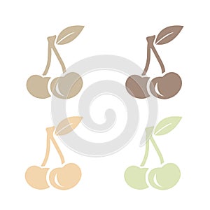 Black cherry fruits vector illustration. cherry fruits icons.