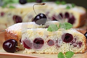 Black cherry sponge cake