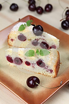 Black cherry sponge cake