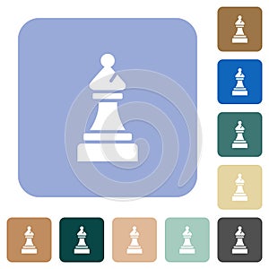 Black chess bishop rounded square flat icons