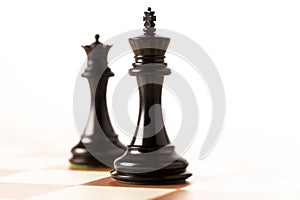 Black chess king and queen