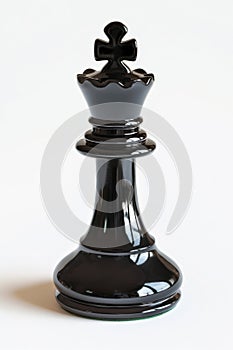 Black Chess King on White Background