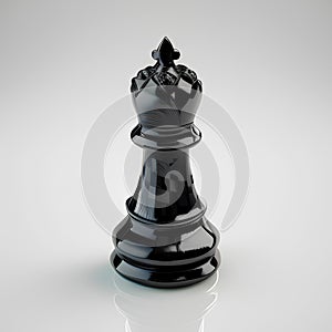 Black chess king on a white background. 3d rendering. Computer digital drawing.