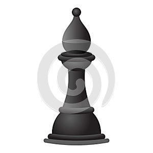 Black chess knight icon, cartoon style photo