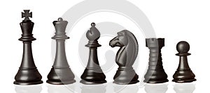 Nero scacchi pezzi da discendente 