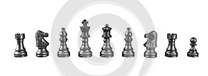 Black Chess set, Clipping path, game, war, emulation and planning concep