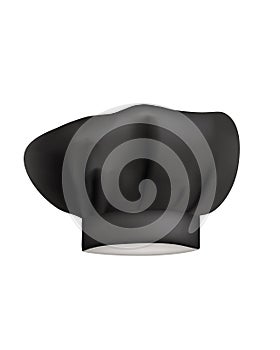 Black chief hat on white background