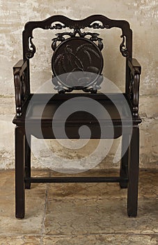 Black Chinese style wooden chair