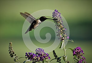 Black chinned hummingbird