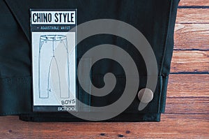 Black Chino style school trouser photo