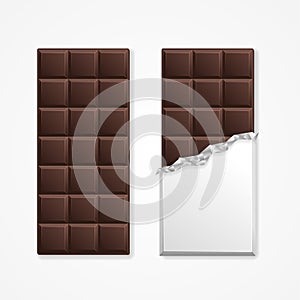 Black Chocolate Package Bar Blank. Vector