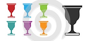 Black Christian chalice icon isolated on white background. Christianity icon. Happy Easter. Set icons colorful. Vector