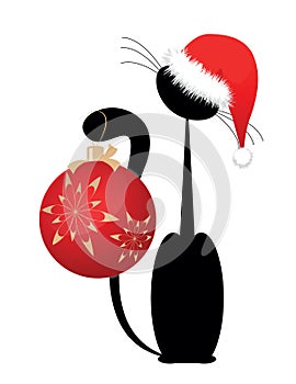 Black Christmas kitten