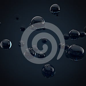 Black chrome balls background