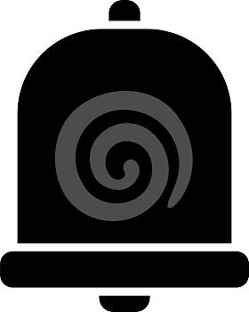 Black Church bell icon isolated on white background. Alarm symbol, service bell, handbell sign, notification symbol